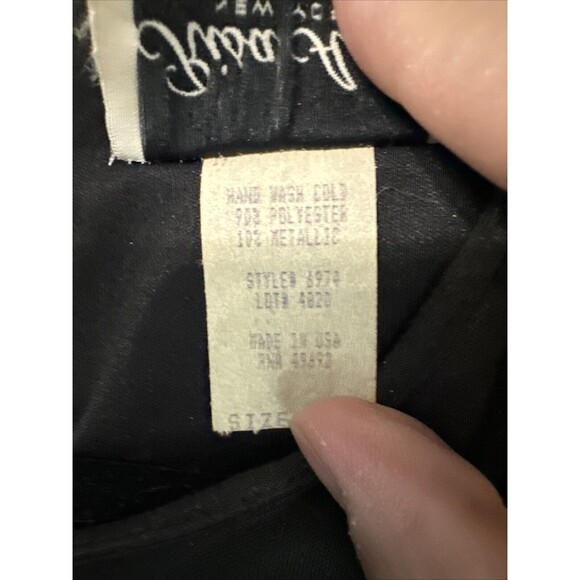 Risa Ann NY Womens Vintage Dress 80's‎ 90's size 18WP Black Silver Tiered Y2K - Picture 5 of 7